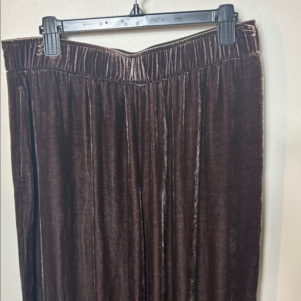 NWT Johnny Was Luciana brown velvet butterfly embroidered wide leg pants, XXL - Picture 4 of 11